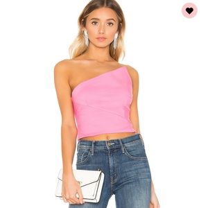 Superdown Quincy Strapless Top in Hot Pink